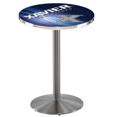 Holland Bar Stool Co 42" Stainless Steel Xavier Pub Table, 36" dia. Top L214S4236Xavier-D2